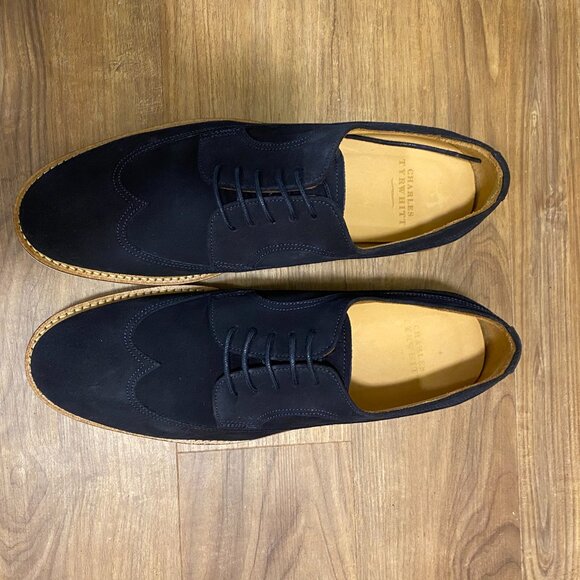 Charles Tyrwhitt Suede Lace-Up Wingtip Derby Dress Shoes Navy Blue Mens US 10 Charles Tyrwhitt | Shoes | Charles Tyrwhitt Suede Laceup  main image 2